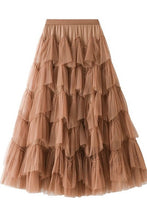 Load image into Gallery viewer, Tiered chiffon midi skirt
