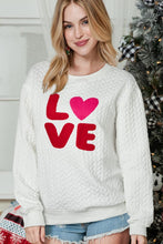 Load image into Gallery viewer, LOVE Chenille Embroidered Pullover Sweatshirt
