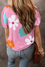 Load image into Gallery viewer, Big Flower Print Bubble Sleeve Tee
