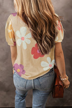 Load image into Gallery viewer, Big Flower Print Bubble Sleeve Tee
