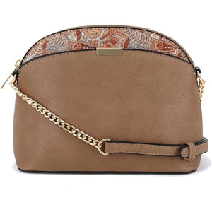 Paisley Accent Small Dome Crossbody Bag