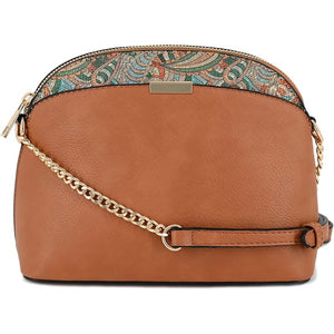 Paisley Accent Small Dome Crossbody Bag