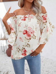 Floral off shoulder blouse