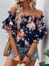 Load image into Gallery viewer, Floral off shoulder blouse
