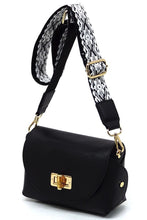 Load image into Gallery viewer, Bamboo Twist Lock Flap Crossbody Bag
