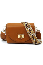 Load image into Gallery viewer, Bamboo Twist Lock Flap Crossbody Bag
