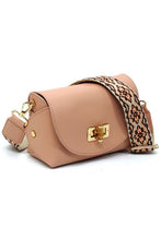 Load image into Gallery viewer, Bamboo Twist Lock Flap Crossbody Bag
