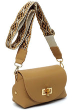 Load image into Gallery viewer, Bamboo Twist Lock Flap Crossbody Bag
