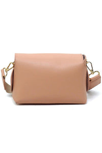 Bamboo Twist Lock Flap Crossbody Bag