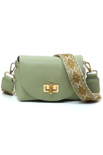 Load image into Gallery viewer, Bamboo Twist Lock Flap Crossbody Bag
