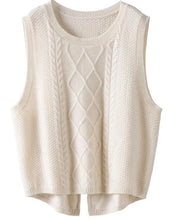 Load image into Gallery viewer, Cable Knit Slit Sweater Vest
