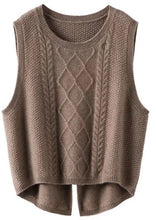 Load image into Gallery viewer, Cable Knit Slit Sweater Vest
