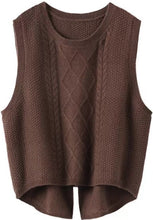 Load image into Gallery viewer, Cable Knit Slit Sweater Vest
