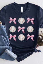 Load image into Gallery viewer, Game Day Baseball Pink Bows Graphic Tee
