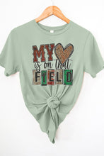 Load image into Gallery viewer, Game Day Heart on that Field Stack Graphic Tee
