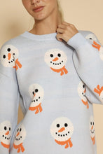 Load image into Gallery viewer, All over snowman holiday knit sweater
