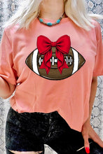 Load image into Gallery viewer, Red Bow Football Graphic Tee
