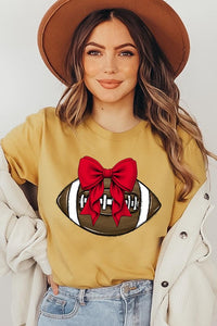 Red Bow Football Graphic Tee