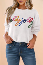 Load image into Gallery viewer, Glitter Merry &amp; Bright Round Neck Knit Sweater
