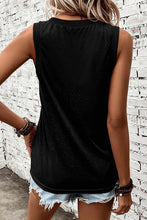 Load image into Gallery viewer, Women Black Ribbed V Neck Tank
