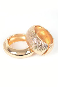 2 In 1 Mix Textured Bangle Set