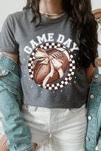 Load image into Gallery viewer, Game Day Football Bow Graphic Tee
