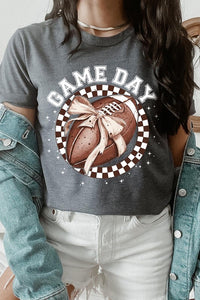 Game Day Football Bow Graphic Tee