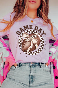 Game Day Football Bow Graphic Tee