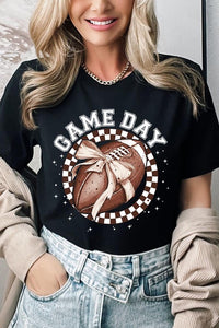 Game Day Football Bow Graphic Tee