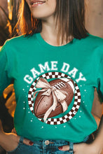 Load image into Gallery viewer, Game Day Football Bow Graphic Tee
