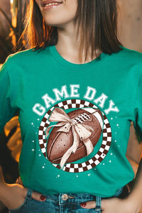 Game Day Football Bow Graphic Tee