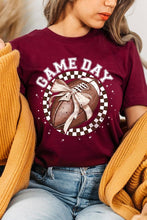 Load image into Gallery viewer, Game Day Football Bow Graphic Tee
