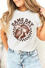 Load image into Gallery viewer, Game Day Football Bow Graphic Tee
