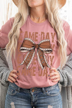 Load image into Gallery viewer, Game Day Football Bow Graphic Tee
