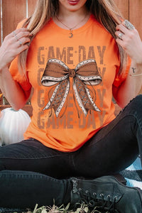 Game Day Football Bow Graphic Tee