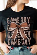 Load image into Gallery viewer, Game Day Football Bow Graphic Tee
