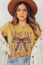 Load image into Gallery viewer, Game Day Football Bow Graphic Tee
