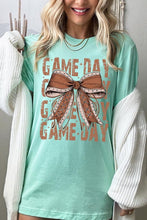 Load image into Gallery viewer, Game Day Football Bow Graphic Tee
