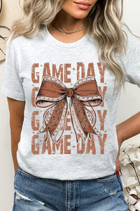 Game Day Football Bow Graphic Tee