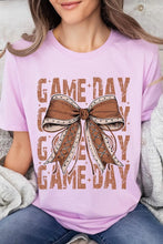 Load image into Gallery viewer, Game Day Football Bow Graphic Tee
