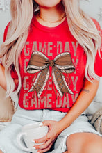 Load image into Gallery viewer, Game Day Football Bow Graphic Tee
