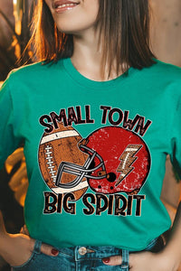 Small Town Big Spirit Football Graphic Tee