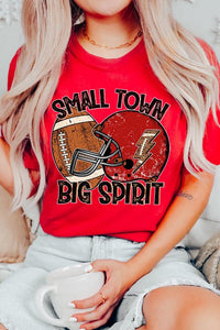 Small Town Big Spirit Football Graphic Tee