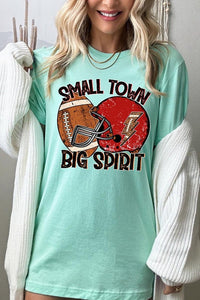 Small Town Big Spirit Football Graphic Tee