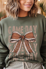 Load image into Gallery viewer, Game Day Football Bow Graphic Fleece Sweatshirts
