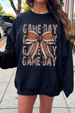 Load image into Gallery viewer, Game Day Football Bow Graphic Fleece Sweatshirts
