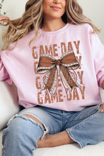 Load image into Gallery viewer, Game Day Football Bow Graphic Fleece Sweatshirts
