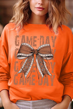 Load image into Gallery viewer, Game Day Football Bow Graphic Fleece Sweatshirts
