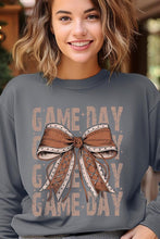 Load image into Gallery viewer, Game Day Football Bow Graphic Fleece Sweatshirts
