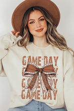 Load image into Gallery viewer, Game Day Football Bow Graphic Fleece Sweatshirts
